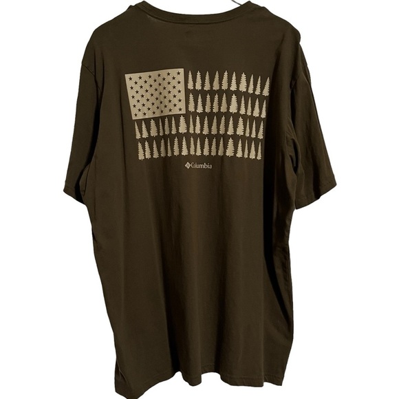 Columbia Sportswear Company Brown Graphic Flag & Tree Outdoor T-Shirt – Size XL - Picture 1 of 9